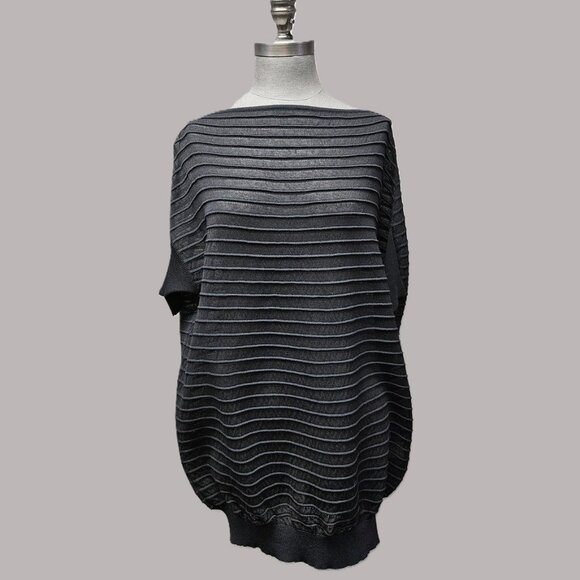 Sarah Pacini Short Sleeve Ribbed Knit Tunic - Picture 1 of 4